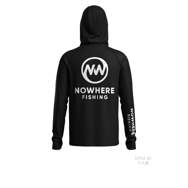 TSHIRT UPF 50+ NOWHERE FISHING BLACK Longsleeve 