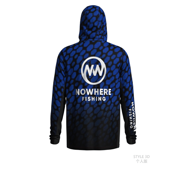 TSHIRT UPF 50+ NOWHERE FISHING BLUE SCALES Longsleeve 