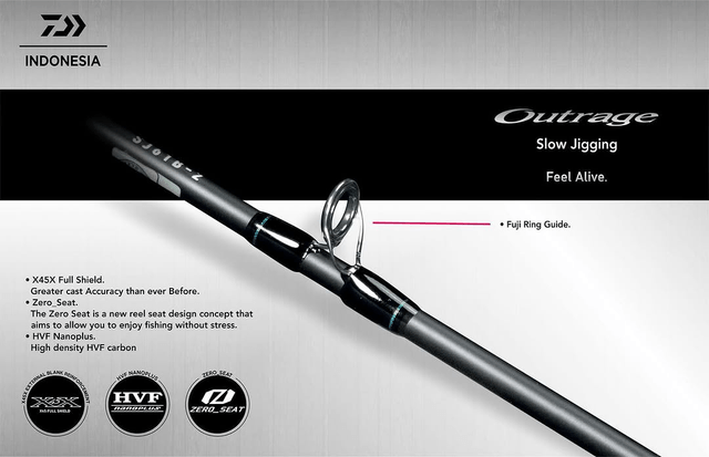 Canne Daiwa OUTRAGE SJ 61-B6 (230-500gr) 1m85