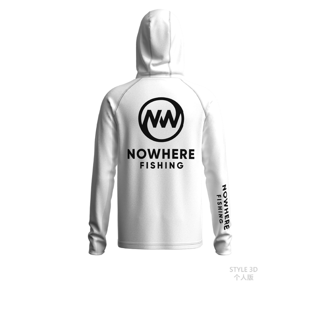TSHIRT UPF 50+ NOWHERE FISHING WHITE Longsleeve 
