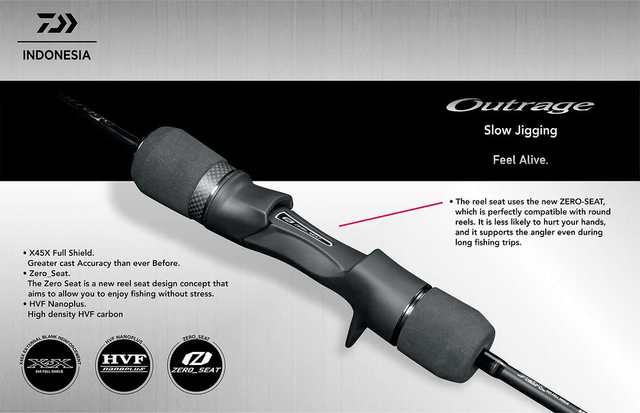 Canne Daiwa OUTRAGE SJ 61-B6 (230-500gr) 1m85