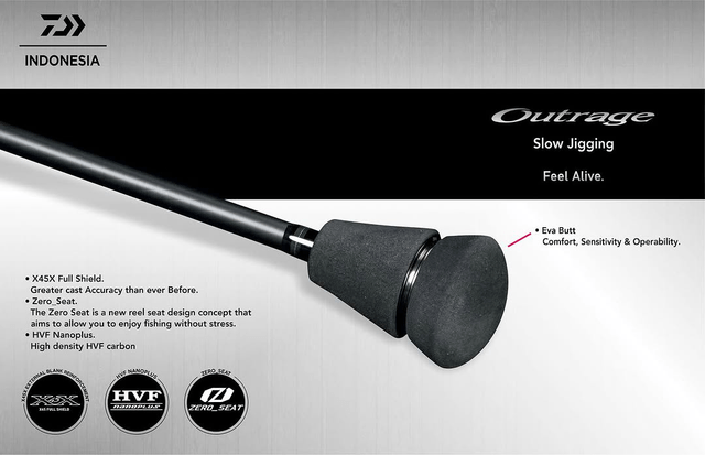 Canne Daiwa OUTRAGE SJ 61-B6 (230-500gr) 1m85