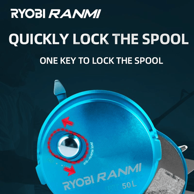 Moulinet Casting Overhead Ryobi RANMI JIGGER BT 50L (Manivelle à Gauche)