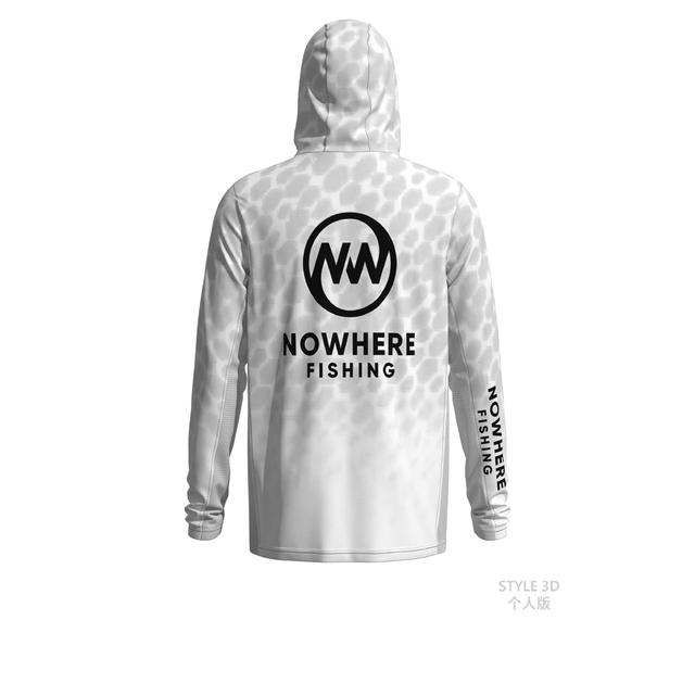 TSHIRT UPF 50+ NOWHERE FISHING WHITE SCALES Longsleeve 